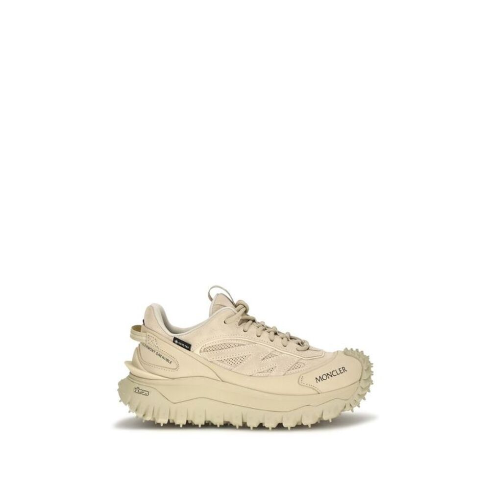 Moncler Beige Calf Leather Bos Taurus Athletic Women's Sneakers